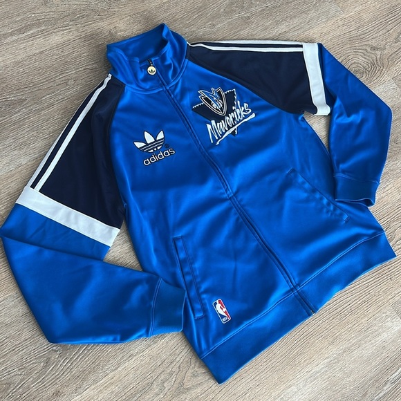 Adidas Originals Dallas Mavericks Trefoil Track Jacket Men's‎ Medium Blue NBA - Picture 1 of 16
